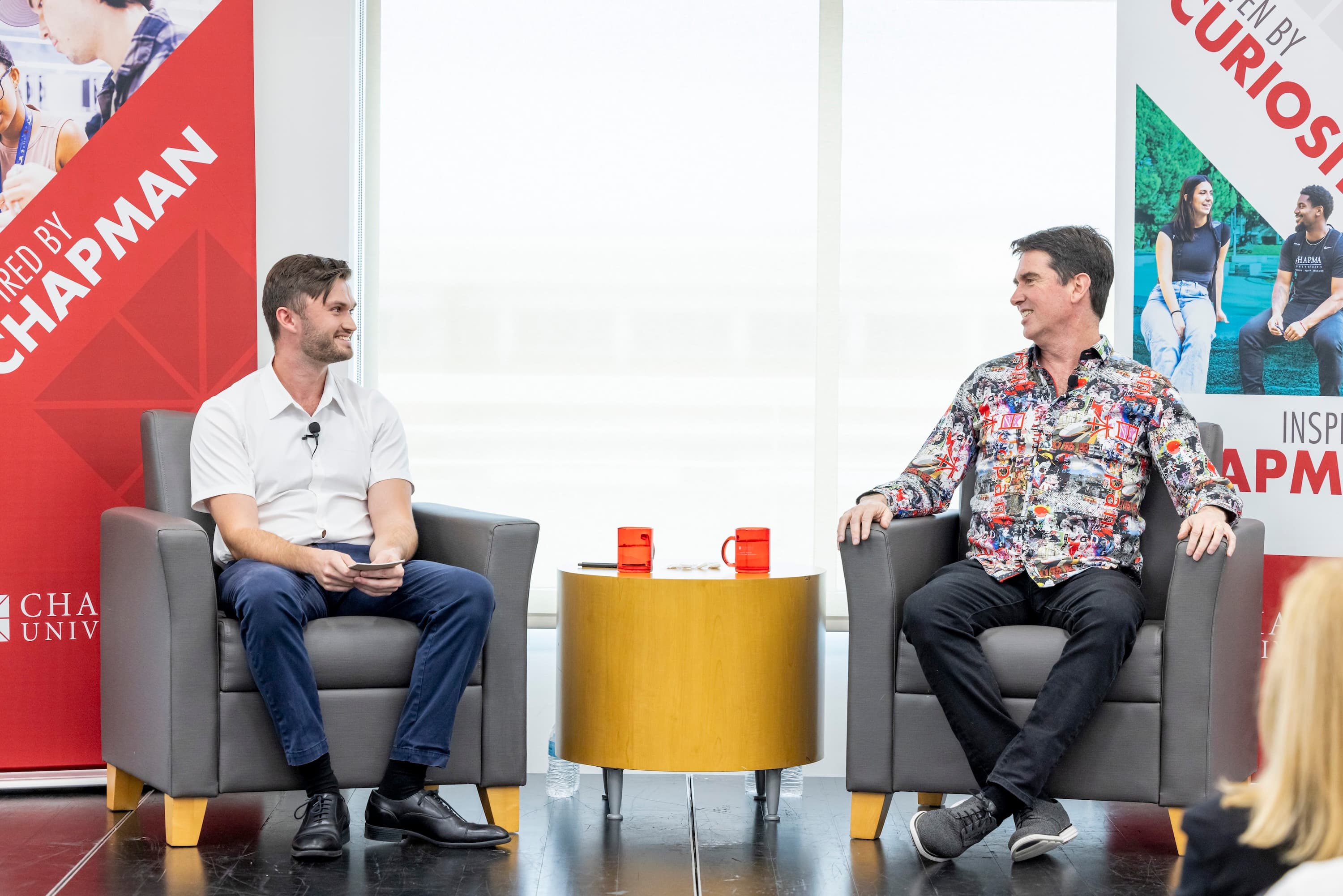 Noah Cheyer and Adam Cheyer on stage